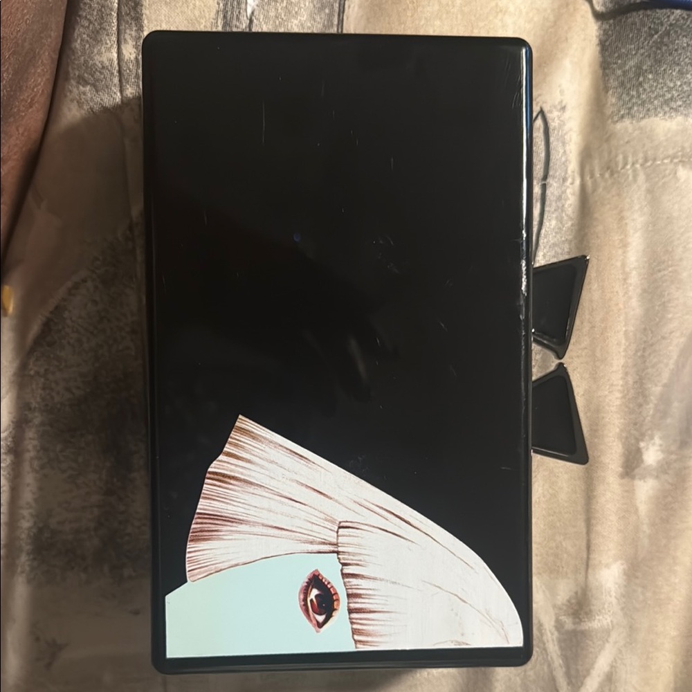 Sleek Black Tablet Cover with Abstract Design